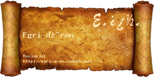 Egri Áron névjegykártya