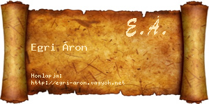 Egri Áron névjegykártya